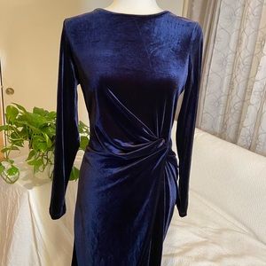velour midnight blue dress